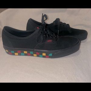 Vans authentic skateboarding shoes W/ multi checkered geometric Squares